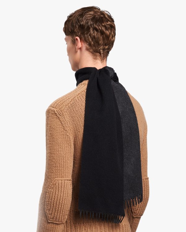 Anthracite Gray Double Cashmere Scarf - Image 3