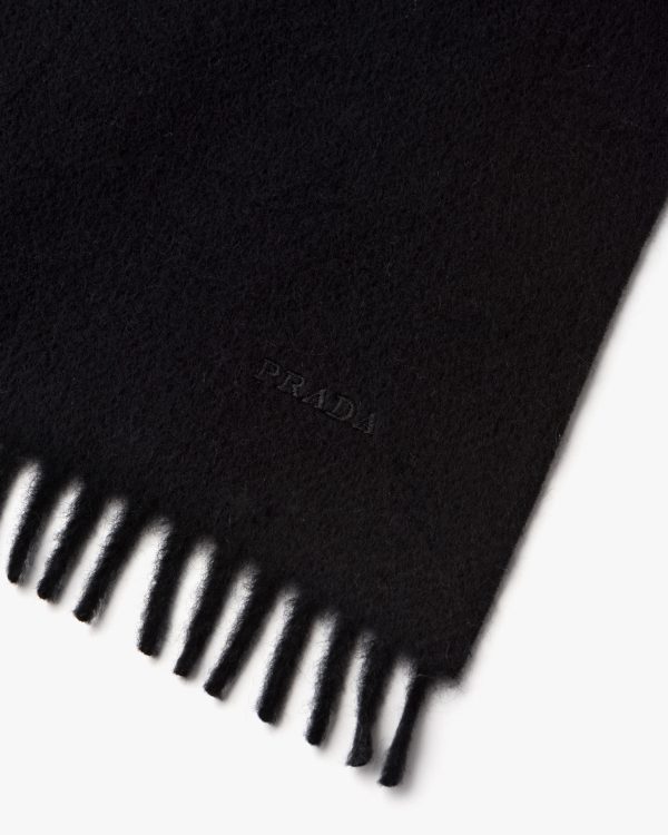 Anthracite Gray Double Cashmere Scarf - Image 4