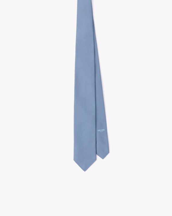 Aviator Blue Monochrome silk tie