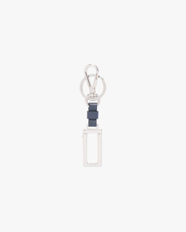 Baltic Blue Metal Name Tag Keychain