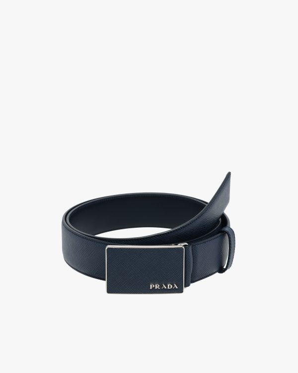 Baltic Blue Saffiano Leather Belt