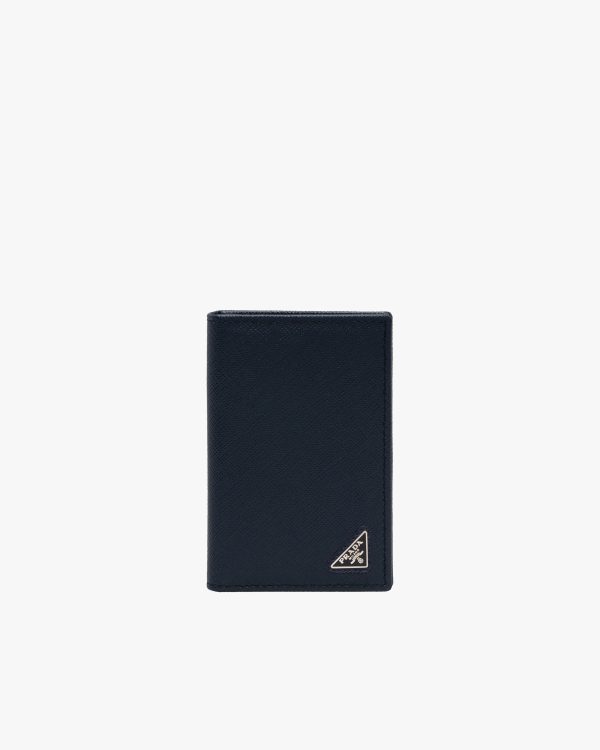 Baltic Blue Saffiano Leather Card Holder