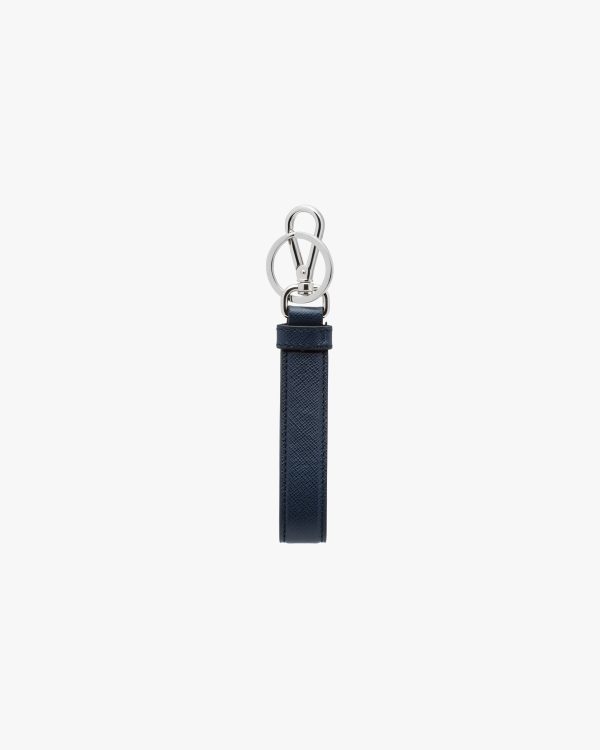 Baltic Blue Saffiano Leather Keychain - Image 3