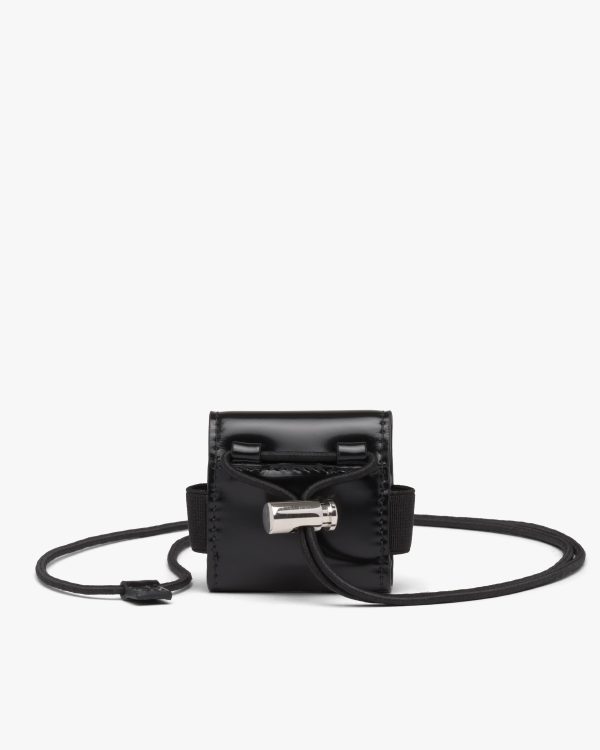Black AirPods Pro brushed leather case - Image 2