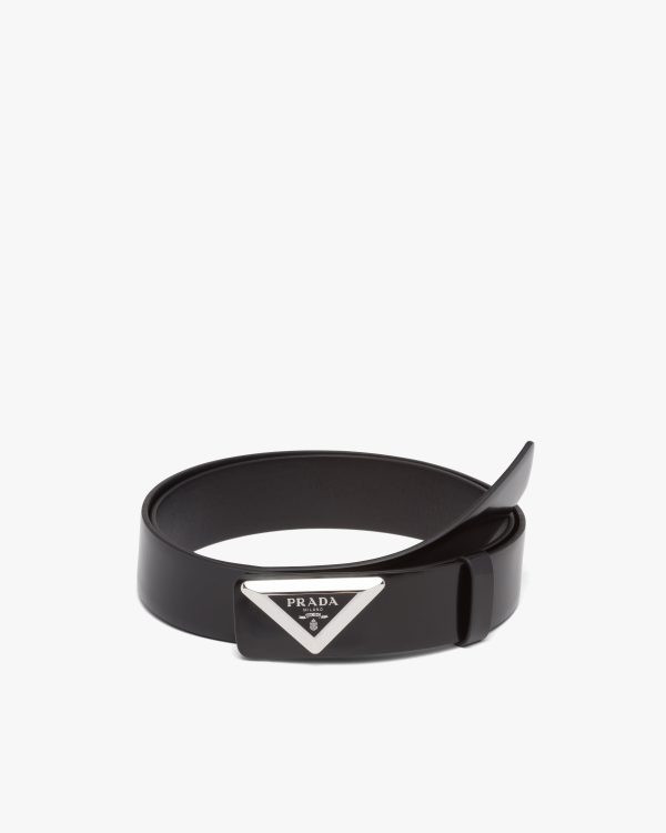 Black Brushed leather belt