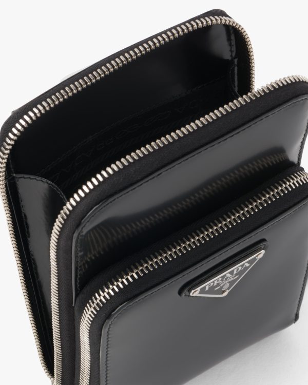 Black Brushed leather smartphone case - Image 2