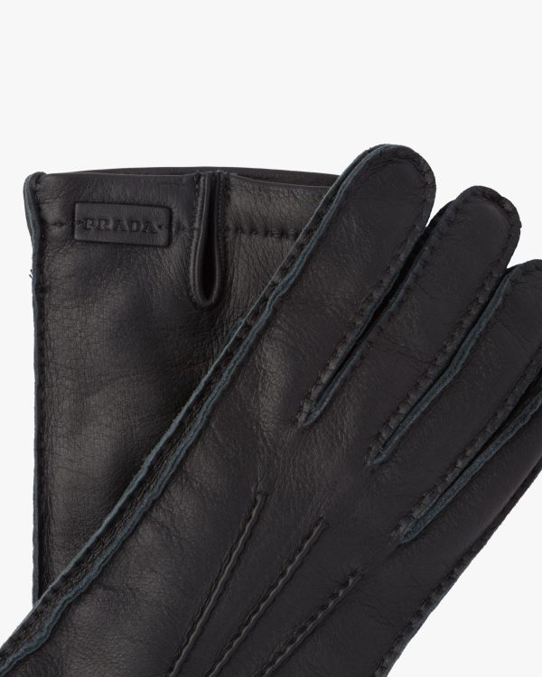 Black Deer Leather Gloves - Image 2