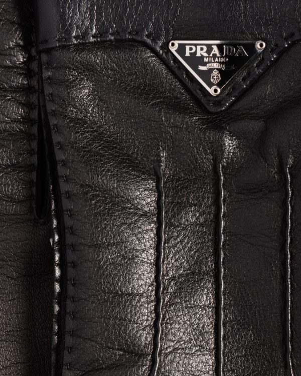 Black Leather Gloves - Image 2