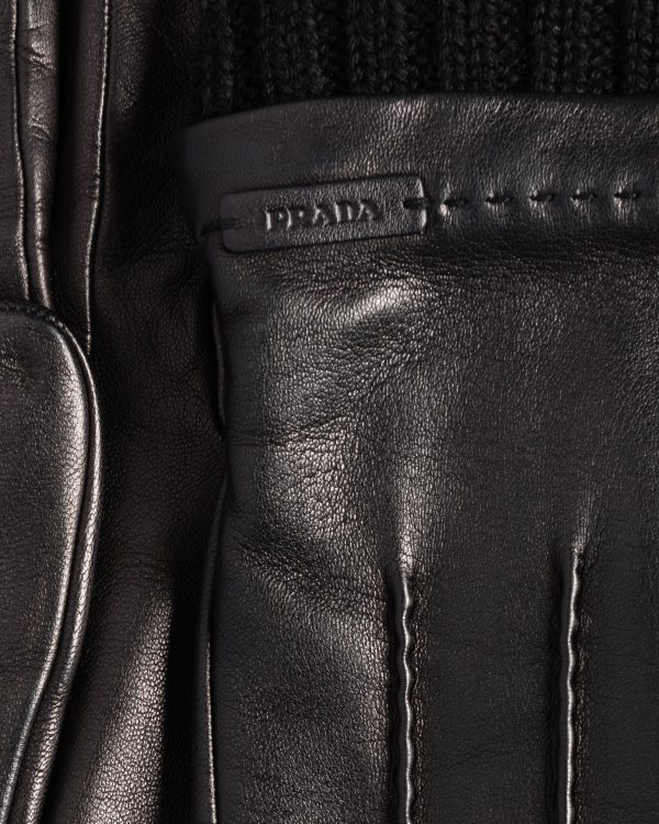 Black Leather Gloves - Image 2