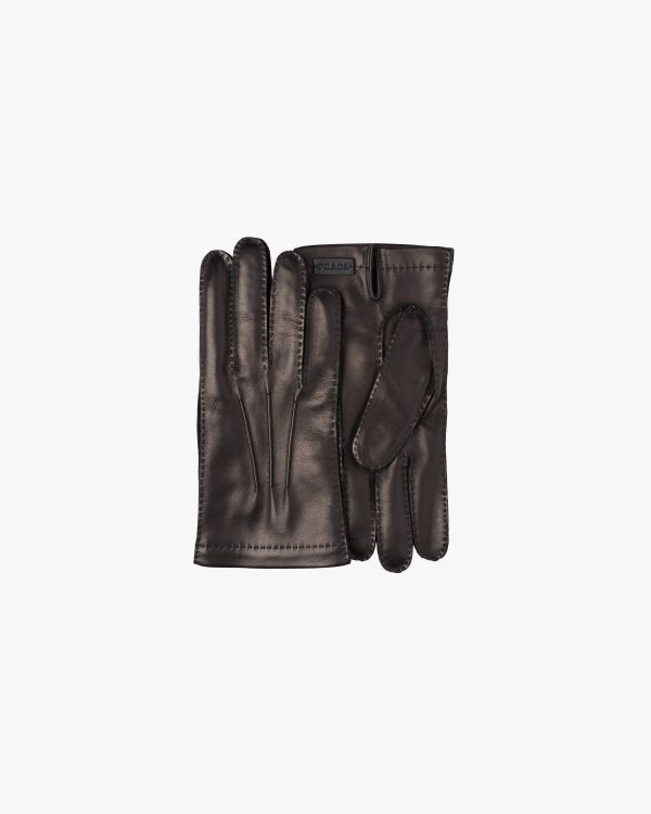 Black Leather and cashmere gloves