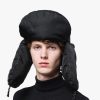 Black Padded nylon gabardine hat - Image 2