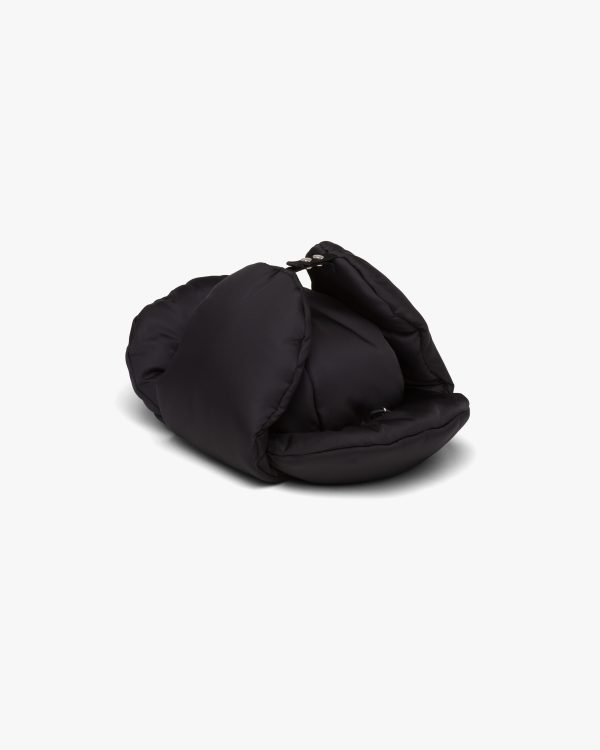 Black Padded nylon gabardine hat - Image 3