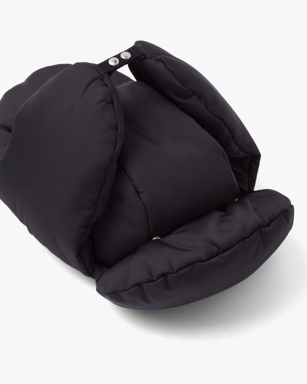 Black Padded nylon gabardine hat - Image 4