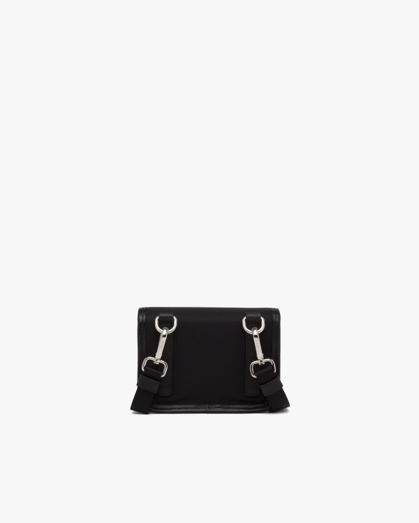 Black Re-Nylon and Saffiano leather mini pouch - Image 2