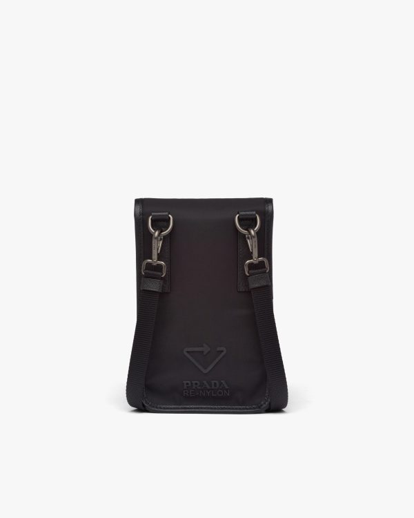 Black Re-Nylon and Saffiano leather smartphone case - Image 3