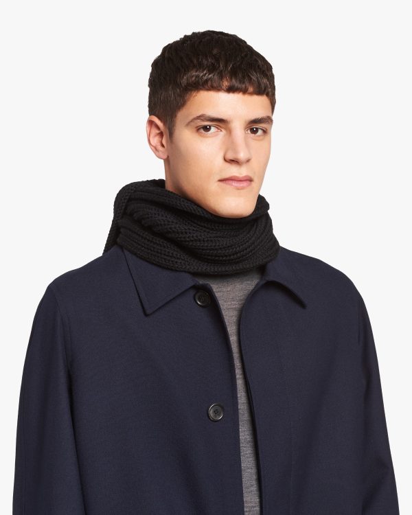 Black Re-Nylon gabardine and wool scarf - Image 2