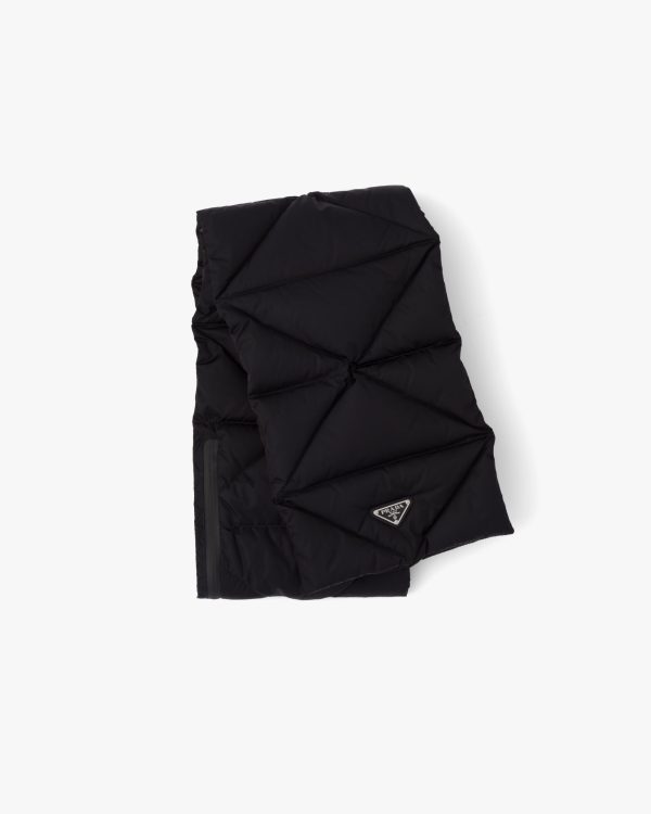 Black Re-Nylon scarf with extractable hood