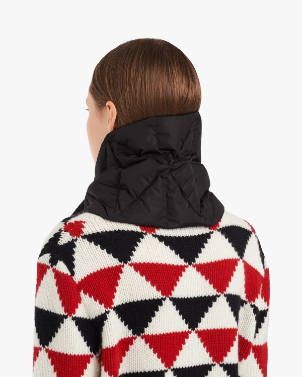 Black Re-Nylon scarf with extractable hood - Image 3