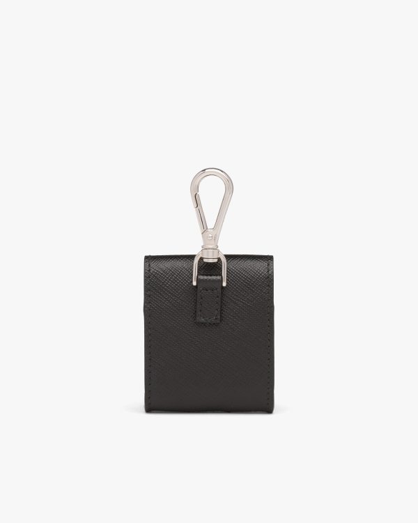 Black Saffiano Leather AirPods Case - Image 2