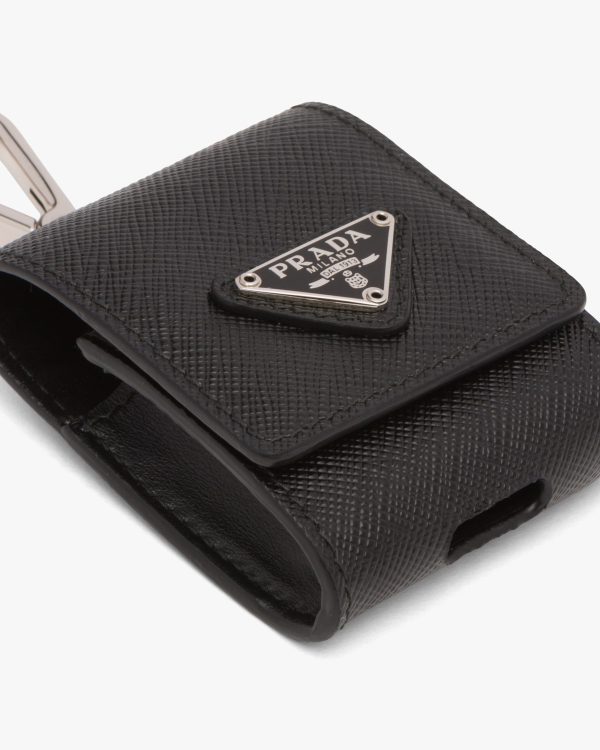 Black Saffiano Leather AirPods Case - Image 4