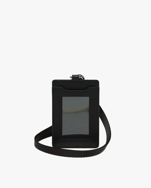 Black Saffiano Leather Badge Holder - Image 3
