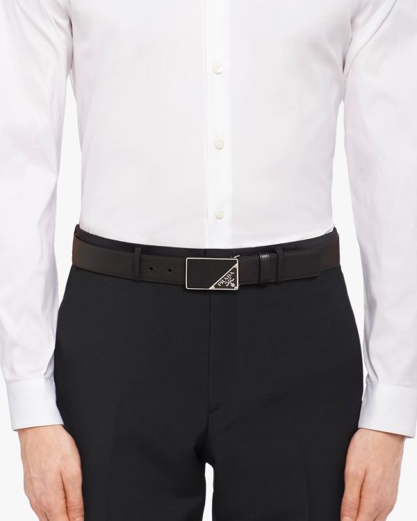 Black Saffiano Leather Belt - Image 2