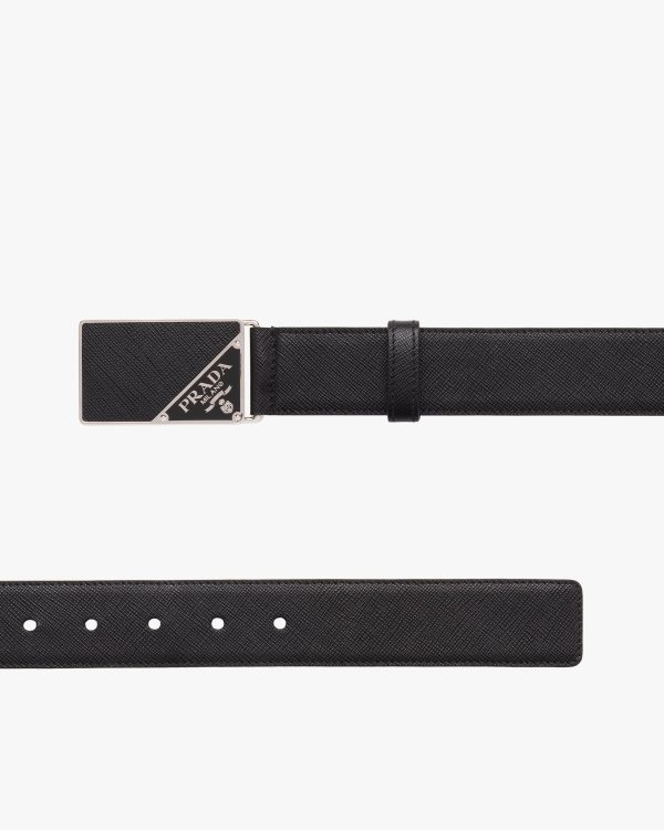 Black Saffiano Leather Belt - Image 3