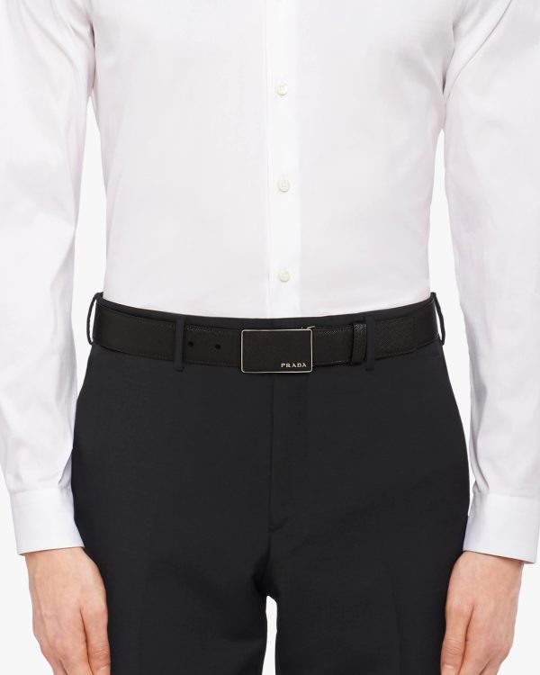 Black Saffiano Leather Belt - Image 2