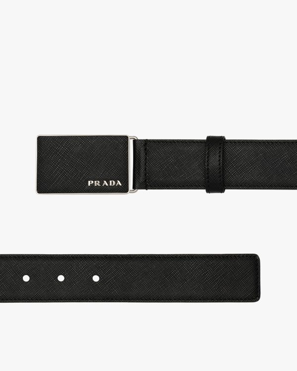 Black Saffiano Leather Belt - Image 3