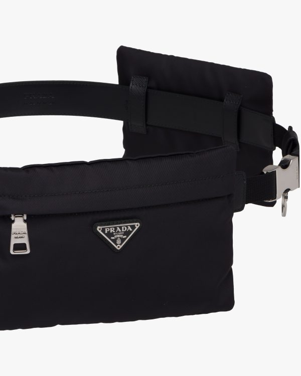 Black Saffiano Leather Belt with pouches - Image 3