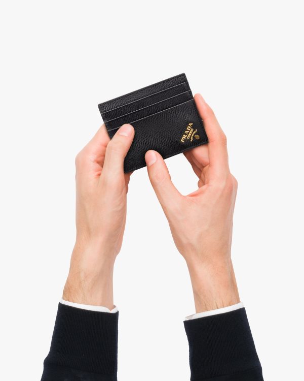 Black Saffiano Leather Card Holder - Image 2