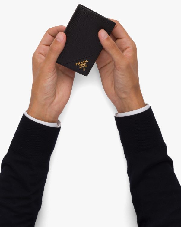 Black Saffiano Leather Card Holder - Image 2