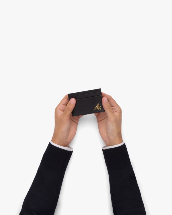 Black Saffiano Leather Card Holder - Image 2