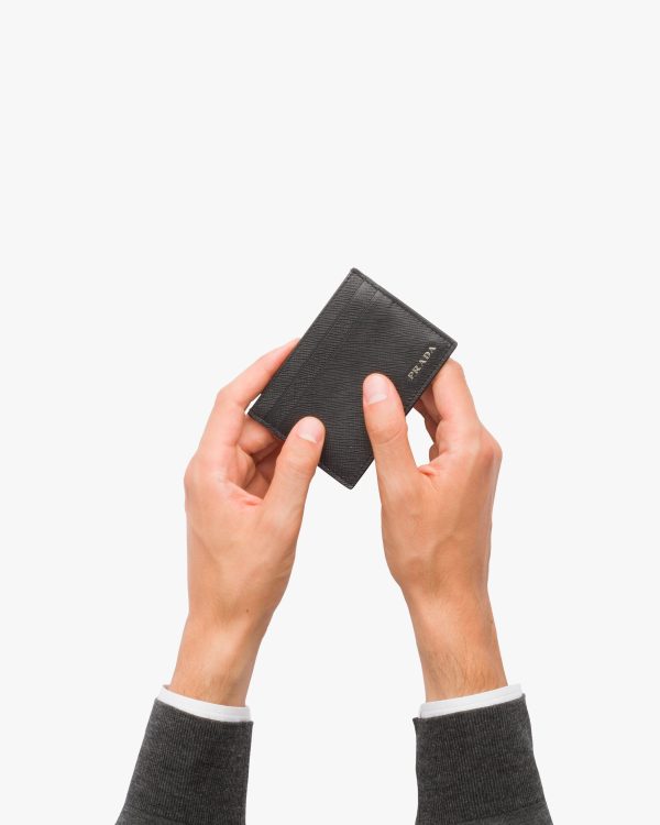 Black Saffiano Leather Card Holder - Image 2