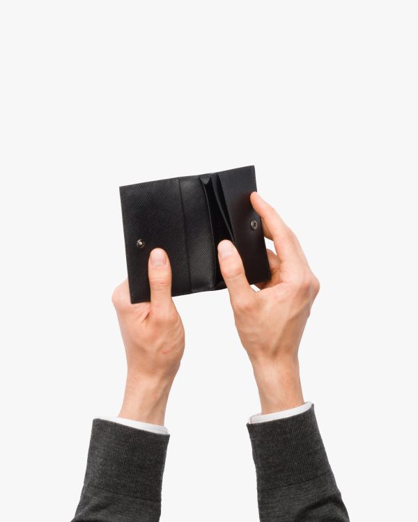 Black Saffiano Leather Card Holder - Image 2