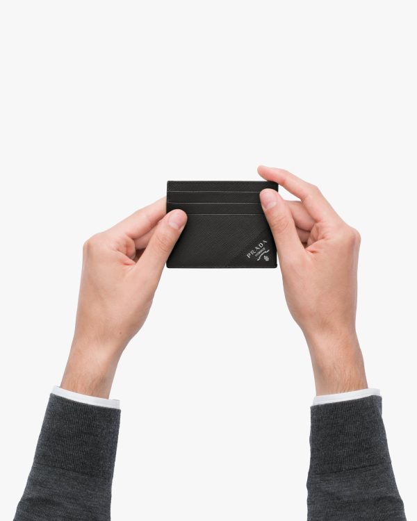 Black Saffiano Leather Card Holder - Image 2