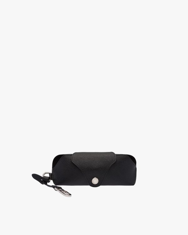 Black Saffiano Leather Glasses Case
