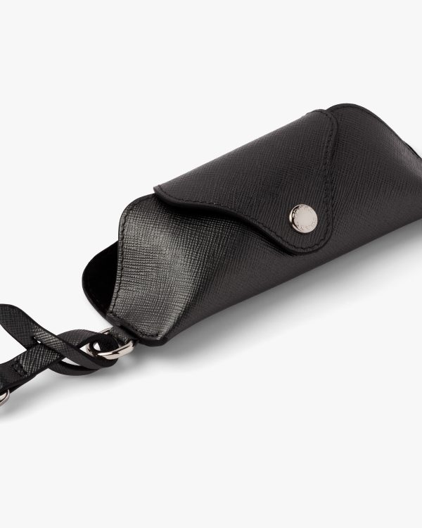 Black Saffiano Leather Glasses Case - Image 4