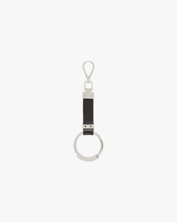 Black Saffiano Leather Keychain - Image 3