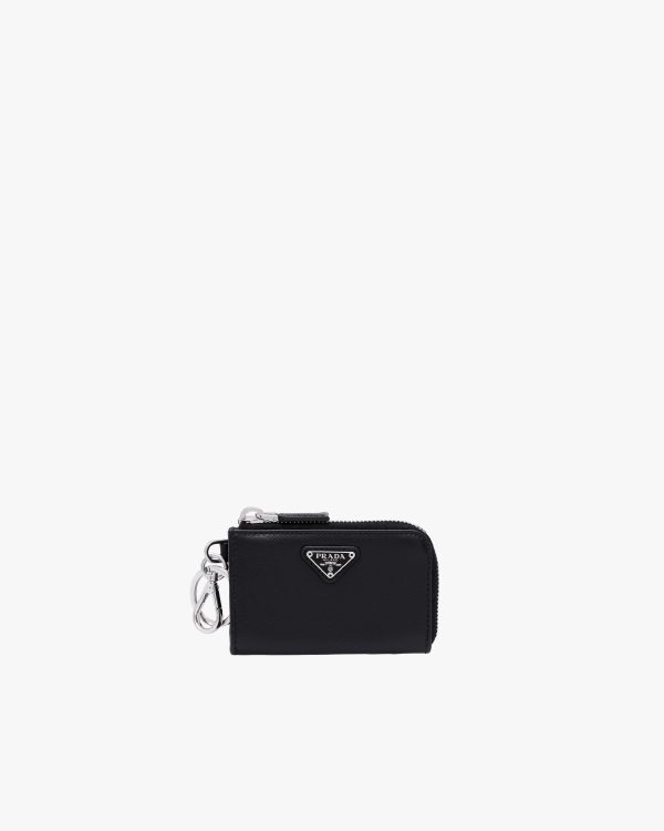 Black Saffiano Leather Mini Pouch
