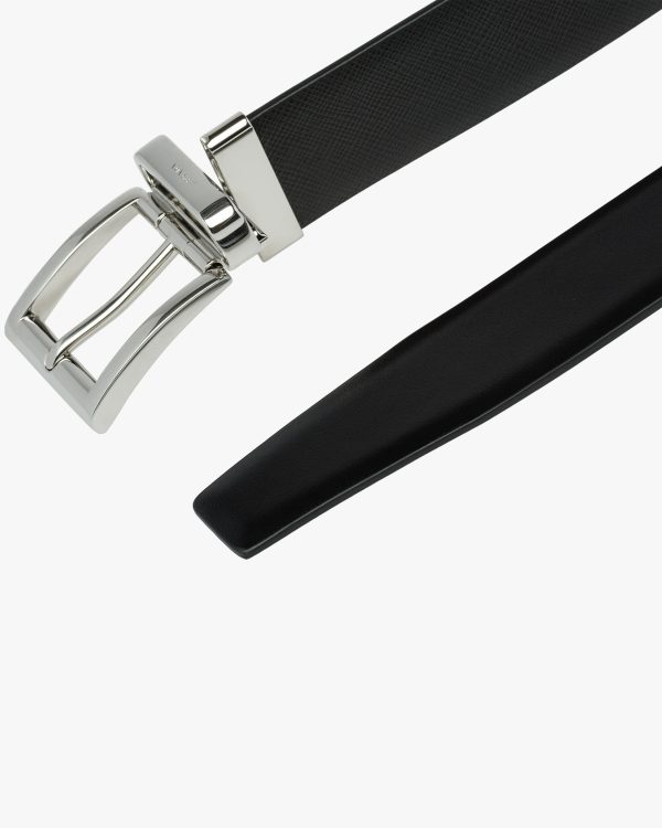 Black Saffiano Leather Reversible Belt - Image 2