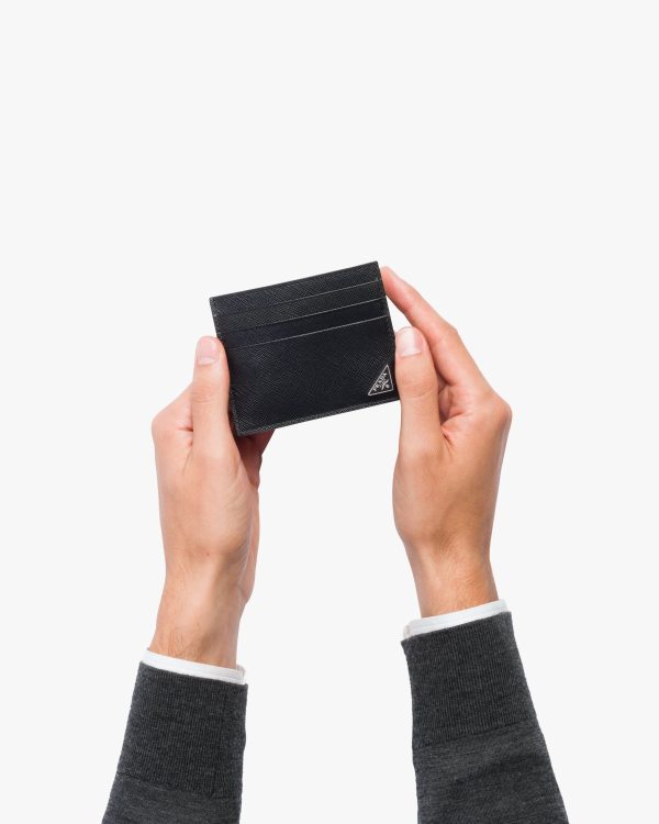 Black Saffiano leather card holder - Image 2