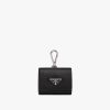 Black Saffiano leather headphone case
