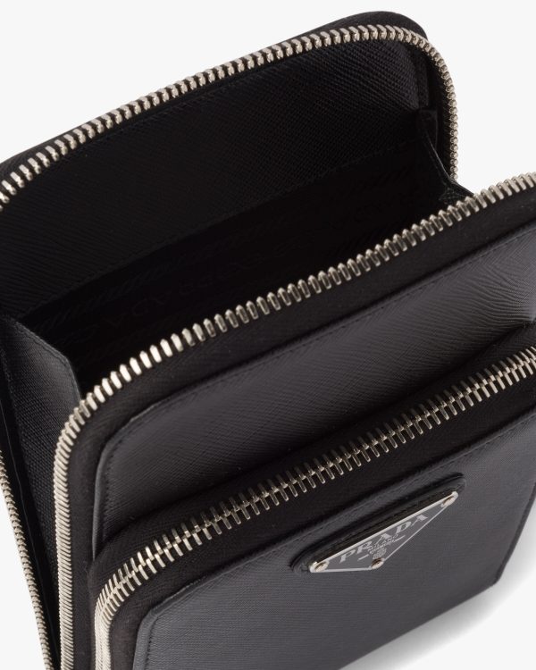 Black Saffiano leather smartphone case - Image 2