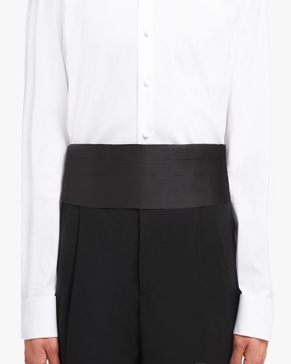 Black Satin tuxedo cummerbund - Image 2