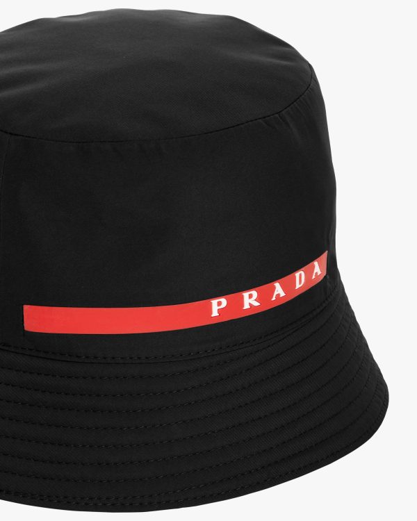 Black Technical Fabric Bucket Hat - Image 4