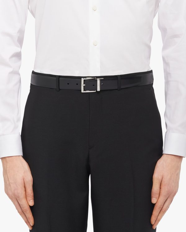 Black/baltic Blue Saffiano Leather Reversible Belt - Image 3