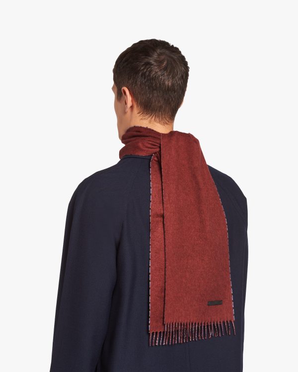 Burgundy Double cashmere scarf - Image 3