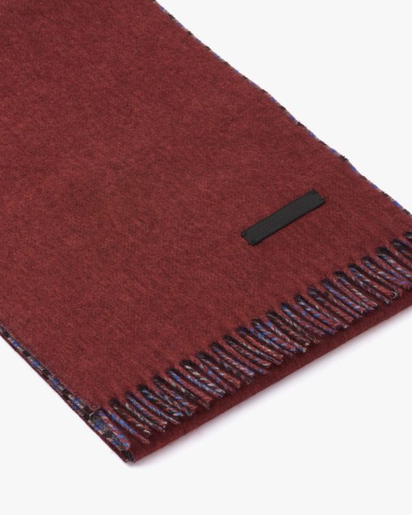 Burgundy Double cashmere scarf - Image 4
