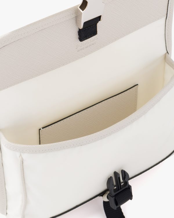 Chalk White Re-Nylon and Saffiano leather smartphone case - Image 4